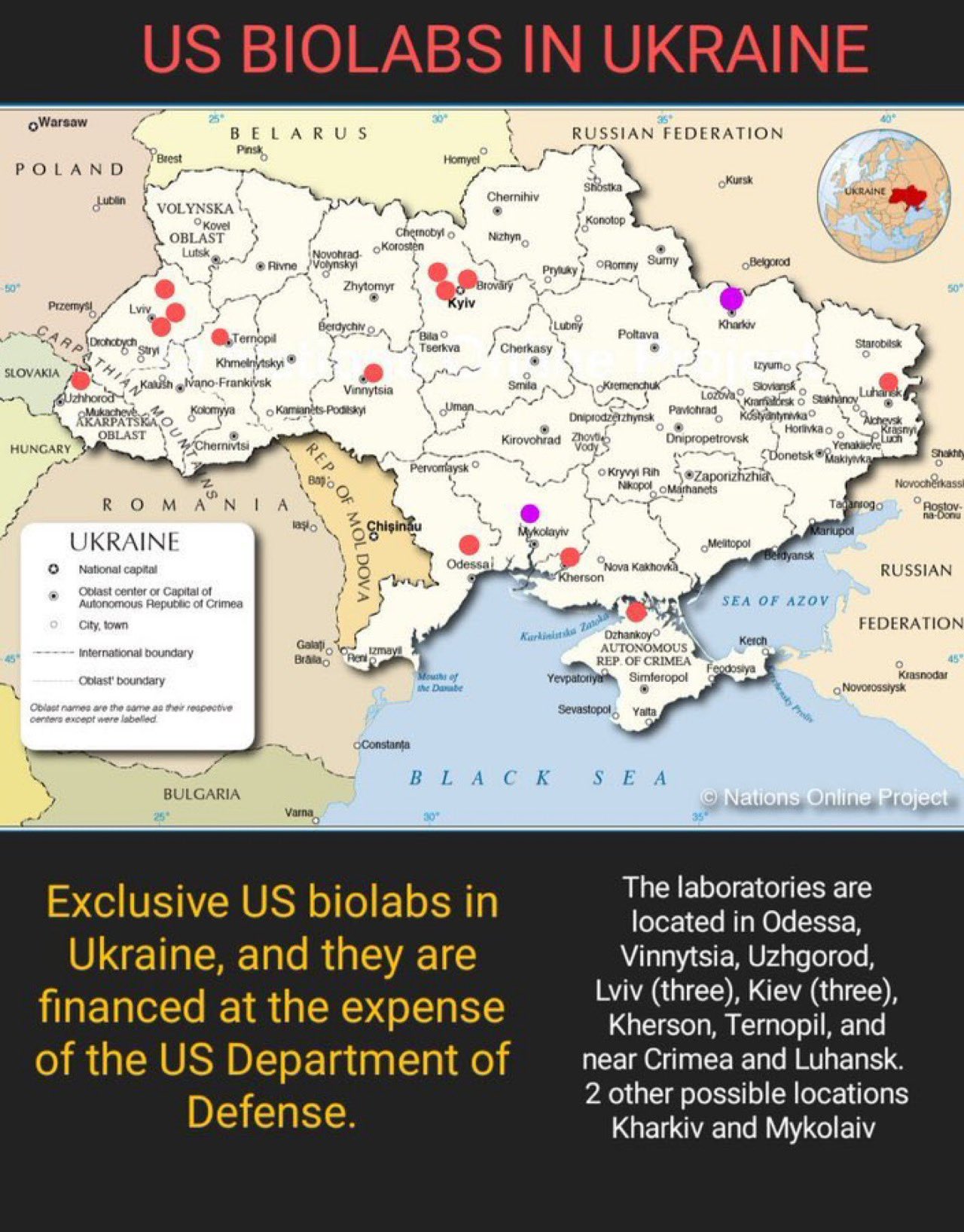 Ukraine BioLab Map